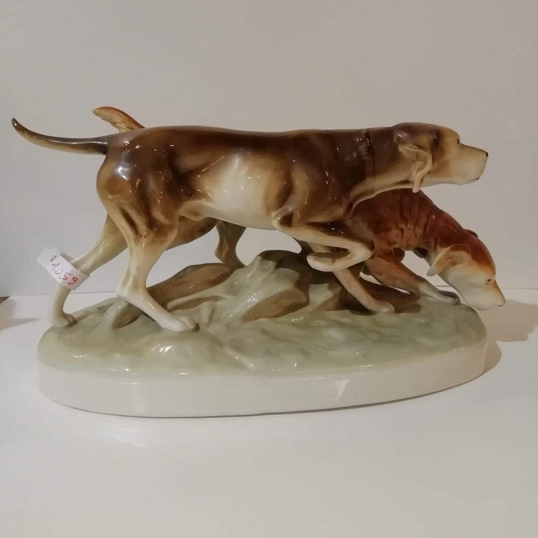 Coppia di cani in porcellana inglese